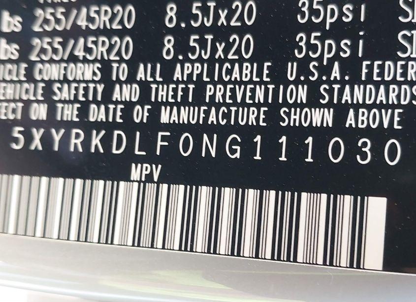 Photo 9 of 2022 Kia Sorento SX (VIN 5XYRKDLF0NG111030)