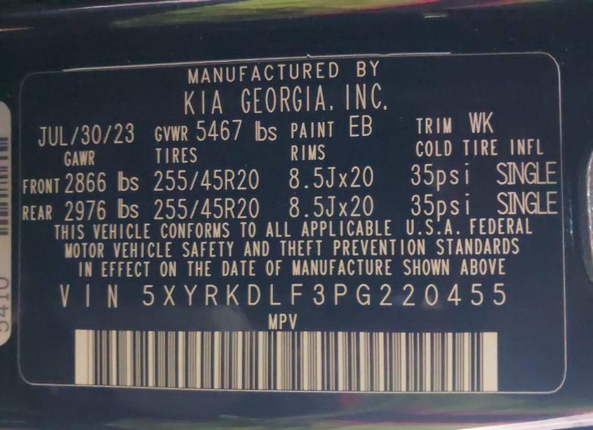 Photo 9 of 2023 Kia Sorento SX PRESTIGE (VIN 5XYRKDLF3PG220455)