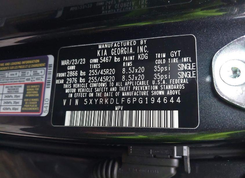 Photo 9 of 2023 Kia Sorento SX (VIN 5XYRKDLF6PG194644)