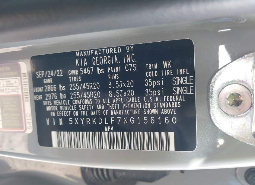 Photo 9 of 2022 Kia Sorento SX (VIN 5XYRKDLF7NG156160)