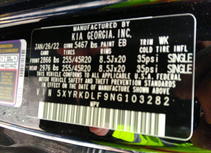 Photo 9 of 2022 Kia Sorento SX (VIN 5XYRKDLF9NG103282)