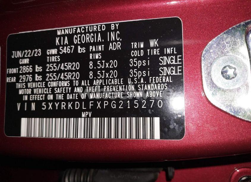 Photo 9 of 2023 Kia Sorento X-LINE SX PRESTIGE (VIN 5XYRKDLFXPG215270)