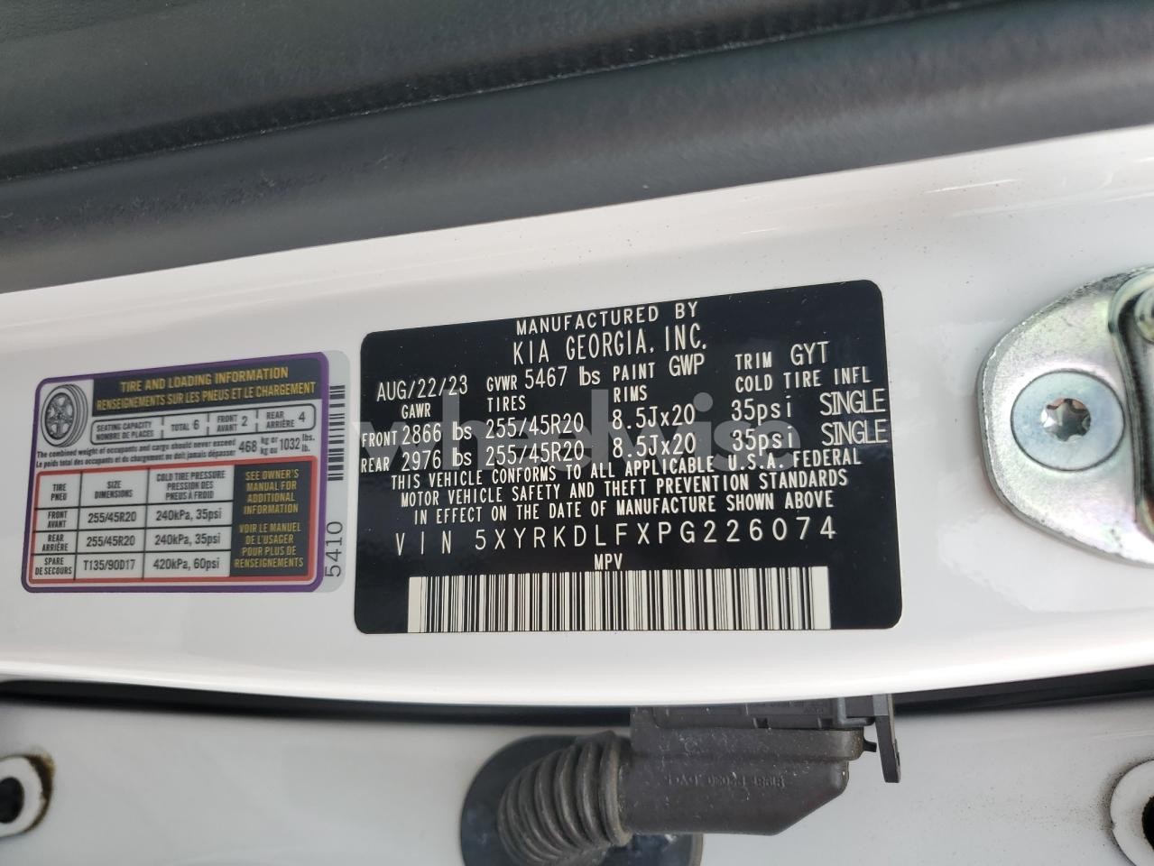 Photo 13 of 2023 KIA SORENTO SX (VIN 5XYRKDLFXPG226074)