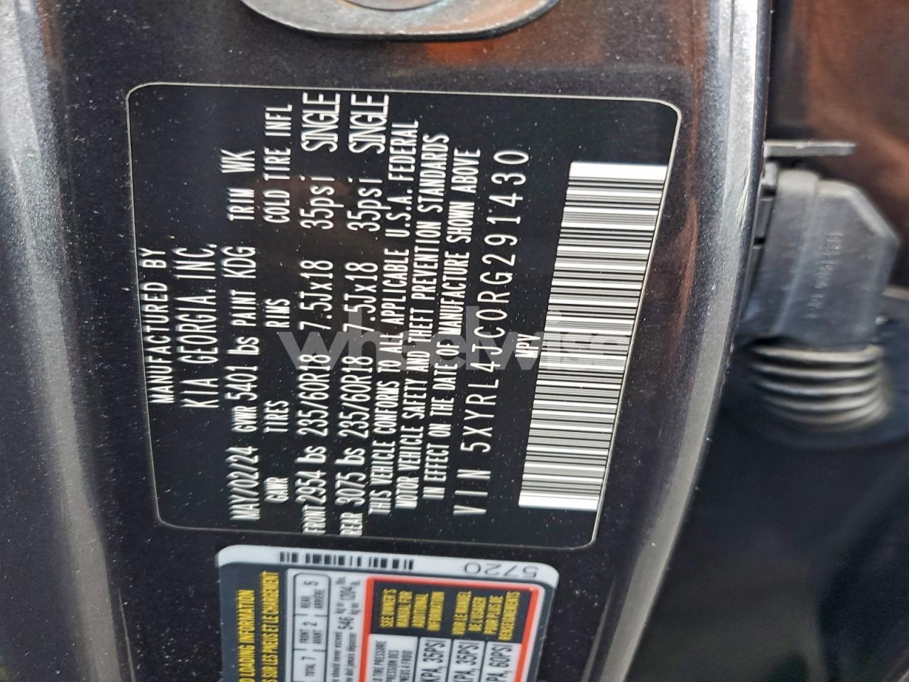 Photo 13 of 2024 KIA SORENTO S (VIN 5XYRL4JC0RG291430)