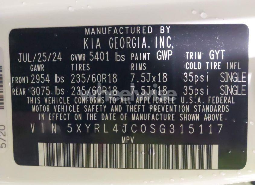 Photo 9 of 2025 Kia Sorento S (VIN 5XYRL4JC0SG315117)