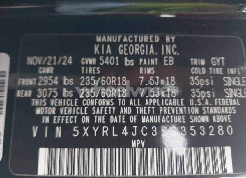 Photo 9 of 2025 Kia Sorento S (VIN 5XYRL4JC3SG353280)