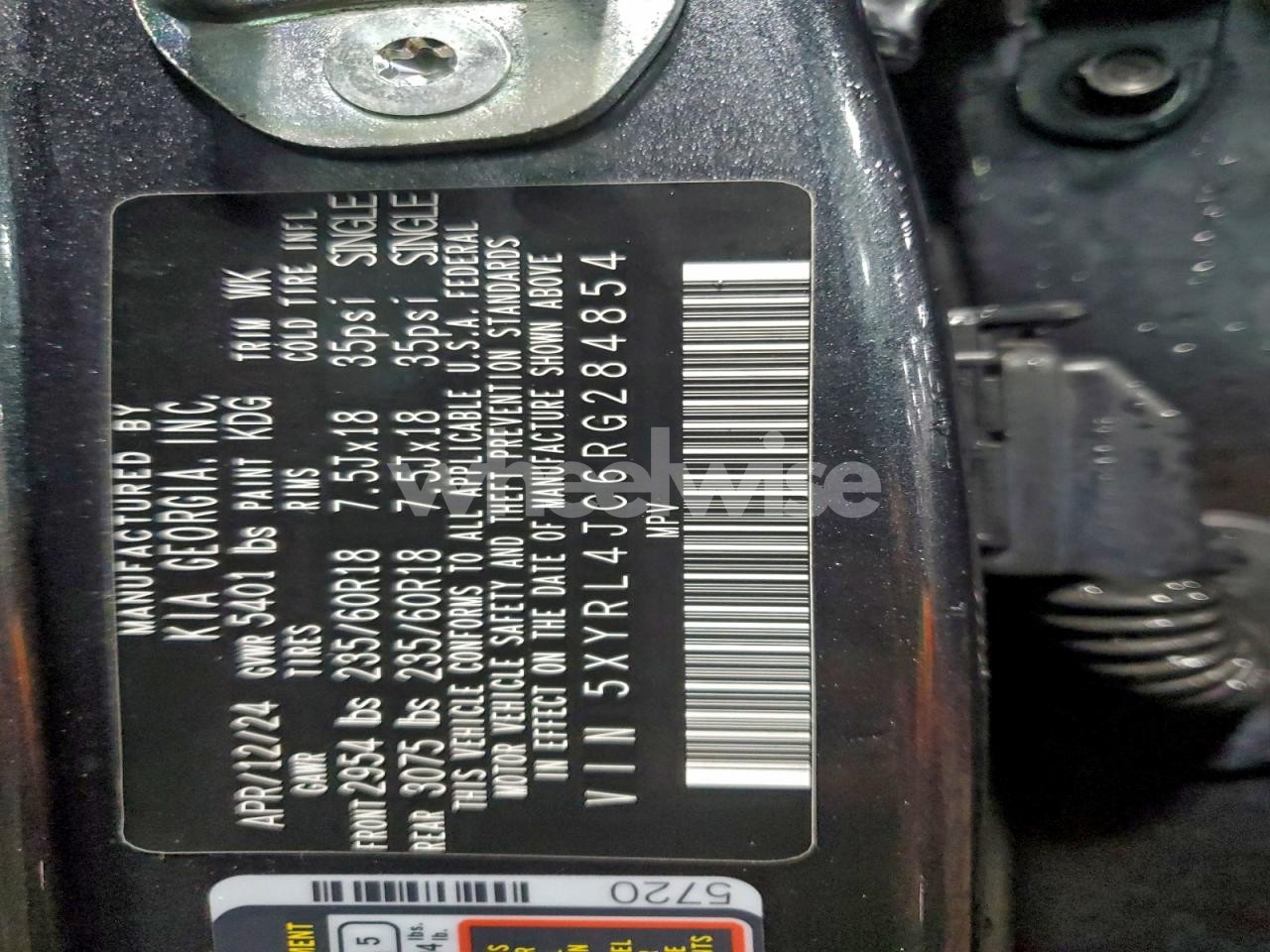 Photo 13 of 2024 KIA SORENTO S (VIN 5XYRL4JC6RG284854)