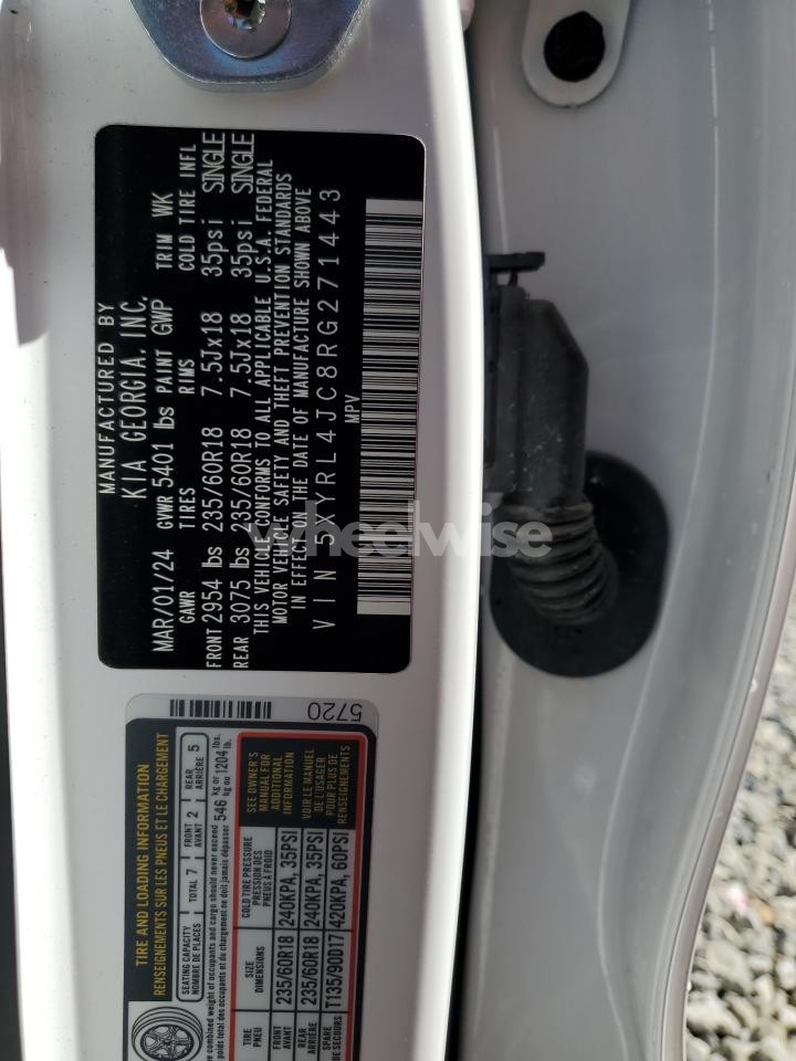 Photo 14 of 2024 KIA SORENTO S (VIN 5XYRL4JC8RG271443)