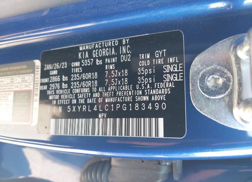 Photo 9 of 2023 Kia Sorento S (VIN 5XYRL4LC1PG183490)