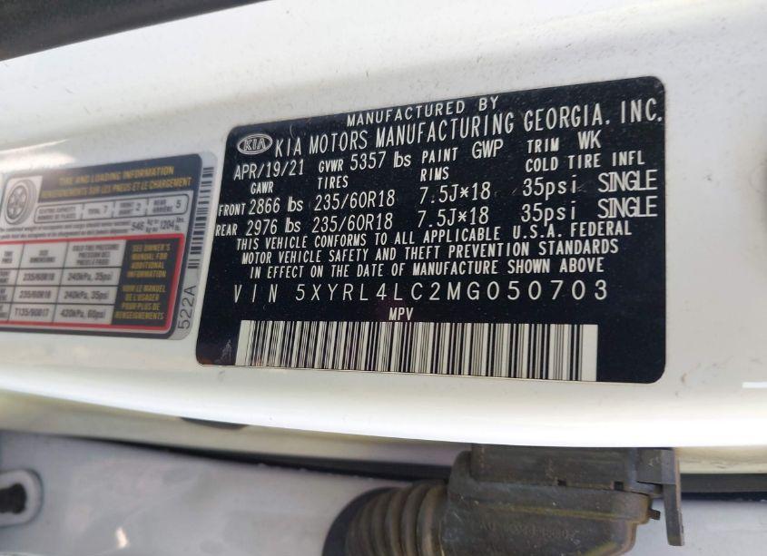 Photo 9 of 2021 Kia Sorento S (VIN 5XYRL4LC2MG050703)