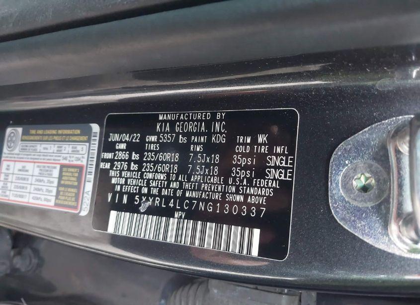 Photo 9 of 2022 Kia Sorento S (VIN 5XYRL4LC7NG130337)