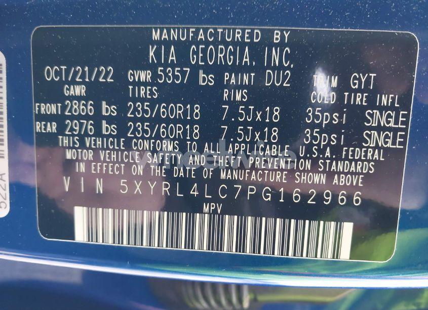 Photo 9 of 2023 Kia Sorento S (VIN 5XYRL4LC7PG162966)