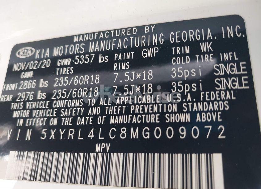 Photo 9 of 2021 Kia Sorento S (VIN 5XYRL4LC8MG009072)