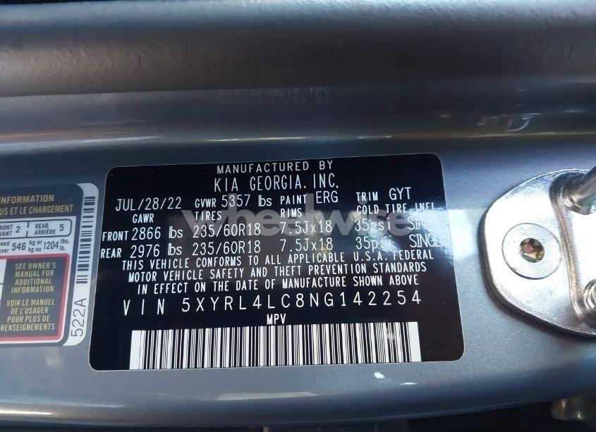 Photo 9 of 2022 Kia Sorento S (VIN 5XYRL4LC8NG142254)