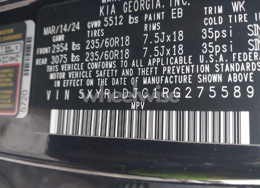 Photo 9 of 2024 Kia Sorento S (VIN 5XYRLDJC1RG275589)