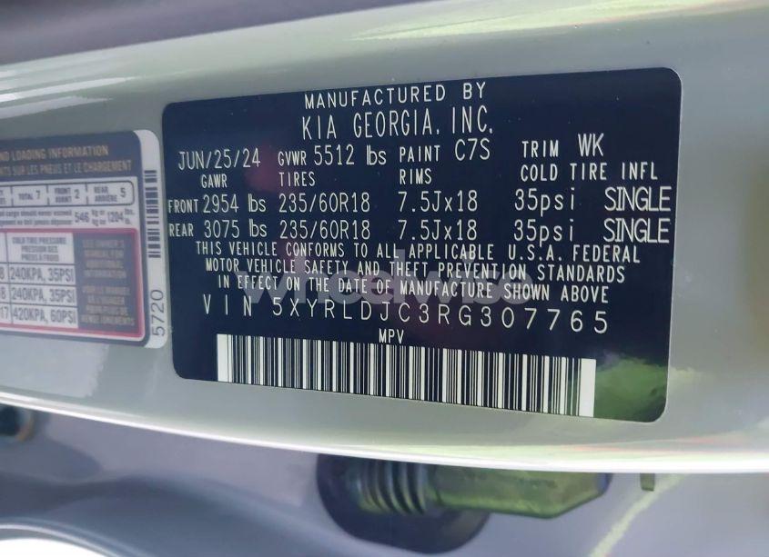 Photo 9 of 2024 Kia Sorento S (VIN 5XYRLDJC3RG307765)