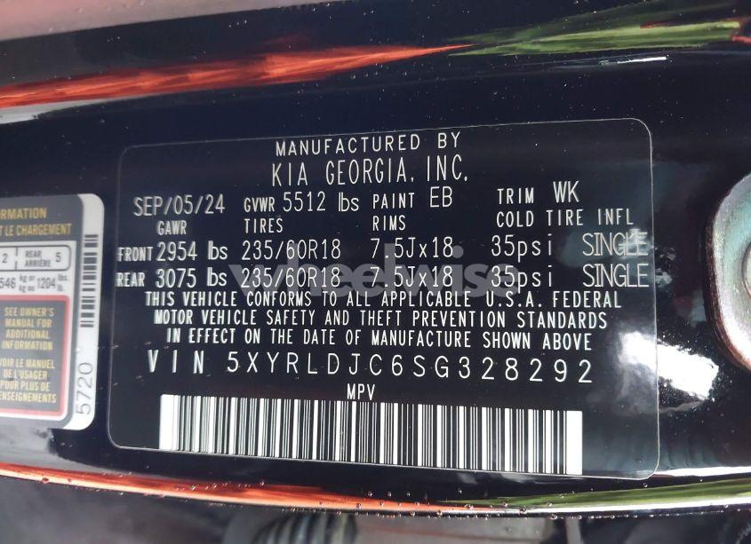 Photo 9 of 2025 Kia Sorento S (VIN 5XYRLDJC6SG328292)