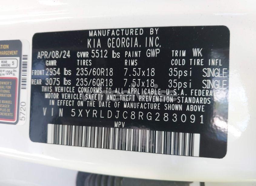 Photo 9 of 2024 Kia Sorento S (VIN 5XYRLDJC8RG283091)