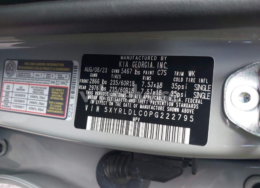 Photo 9 of 2023 Kia Sorento X-LINE S (VIN 5XYRLDLC0PG222795)