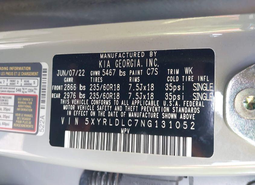 Photo 9 of 2022 Kia Sorento X-LINE S (VIN 5XYRLDLC7NG131052)