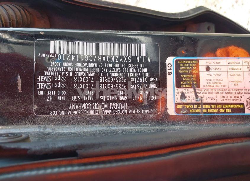 Photo 9 of 2012 Hyundai Santa FE LIMITED (VIN 5XYZK3AB7CG114210)