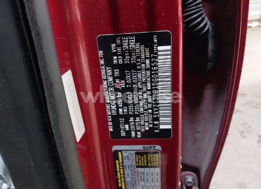 Photo 9 of 2013 Hyundai Santa FE SPORT (VIN 5XYZT3LB1DG016527)