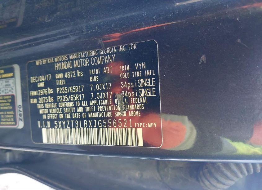 Photo 9 of 2018 Hyundai Santa FE SPORT 2.4L (VIN 5XYZT3LBXJG556521)