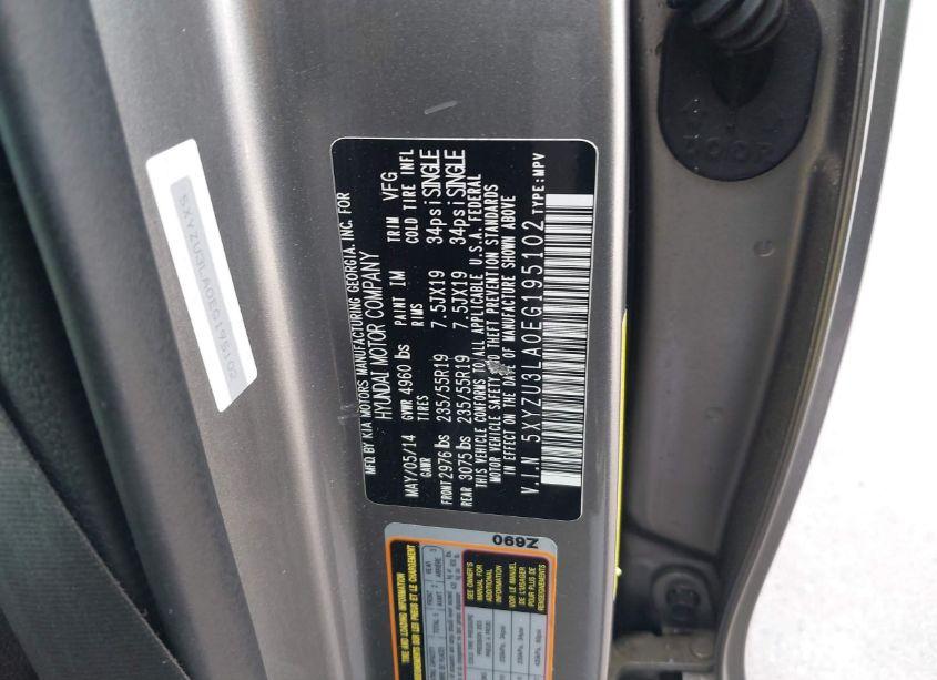 Photo 9 of 2014 Hyundai Santa FE SPORT 2.0L TURBO (VIN 5XYZU3LA0EG195102)