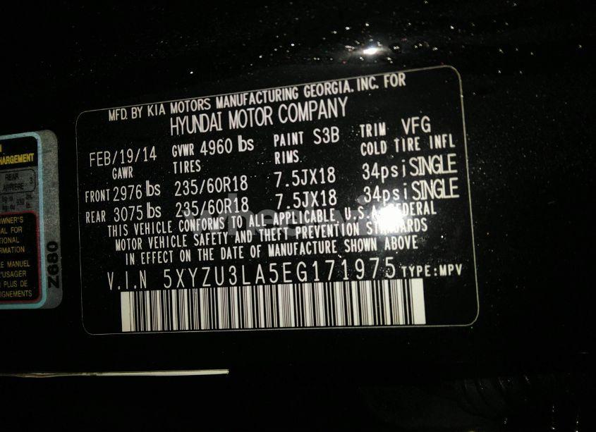 Photo 9 of 2014 Hyundai Santa FE SPORT 2.0L TURBO (VIN 5XYZU3LA5EG171975)