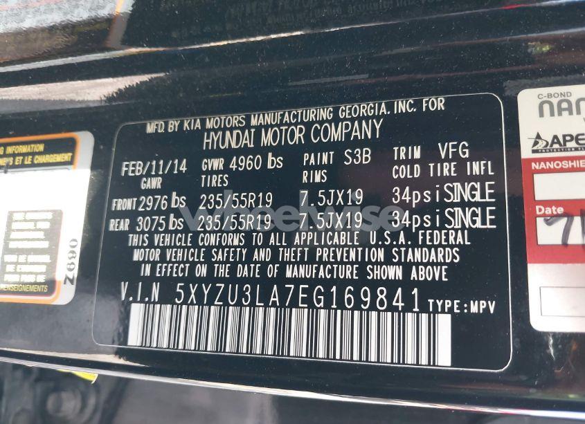 Photo 9 of 2014 Hyundai Santa FE SPORT 2.0L TURBO (VIN 5XYZU3LA7EG169841)