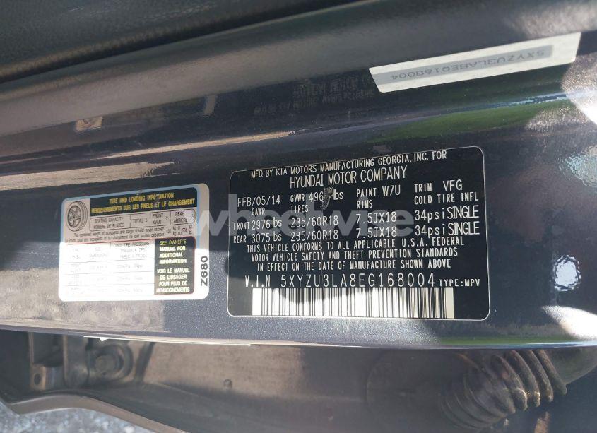 Photo 9 of 2014 Hyundai Santa FE SPORT 2.0L TURBO (VIN 5XYZU3LA8EG168004)