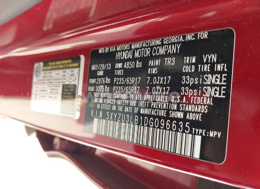 Photo 9 of 2013 Hyundai Santa FE SPORT (VIN 5XYZU3LB1DG096635)