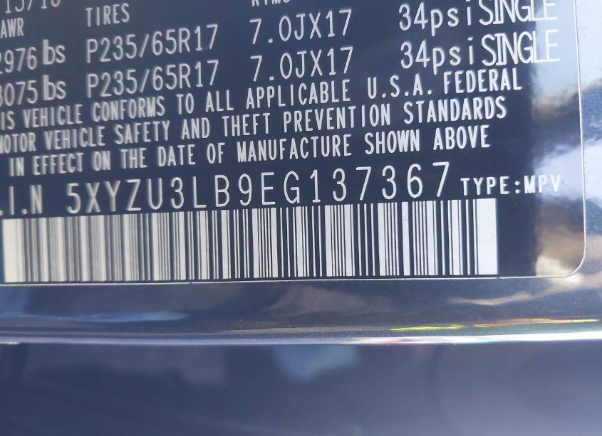 Photo 9 of 2014 Hyundai Santa FE SPORT 2.4L (VIN 5XYZU3LB9EG137367)