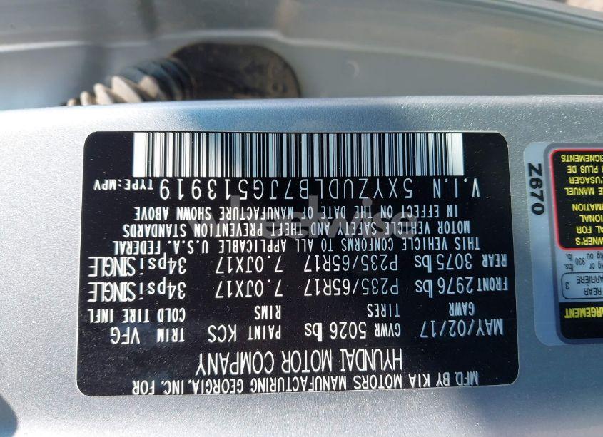 Photo 9 of 2018 Hyundai Santa FE SPORT 2.4L (VIN 5XYZUDLB7JG513919)