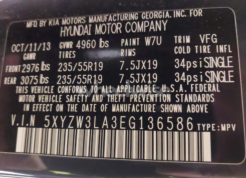 Photo 9 of 2014 Hyundai Santa FE SPORT 2.0L TURBO (VIN 5XYZW3LA3EG136586)