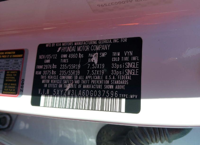 Photo 9 of 2013 Hyundai Santa FE SPORT 2.0T (VIN 5XYZW3LA6DG037596)