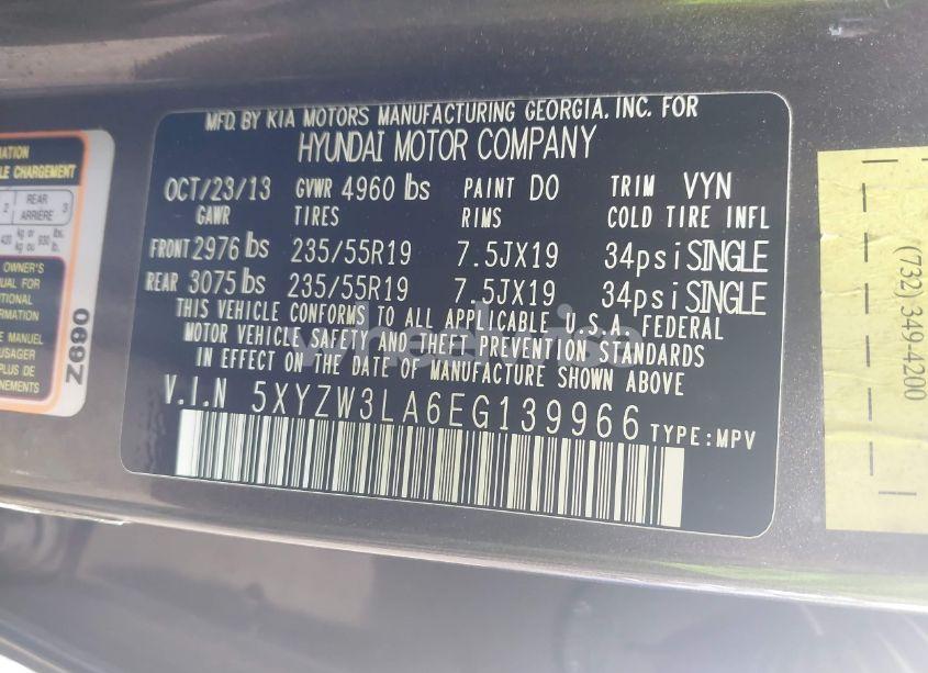 Photo 9 of 2014 Hyundai Santa FE SPORT 2.0L TURBO (VIN 5XYZW3LA6EG139966)