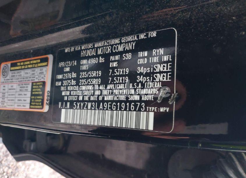 Photo 9 of 2014 Hyundai Santa FE SPORT 2.0L TURBO (VIN 5XYZW3LA9EG191673)