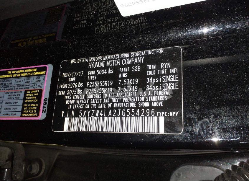 Photo 9 of 2018 Hyundai Santa FE SPORT 2.0T ULTIMATE (VIN 5XYZW4LA2JG554296)