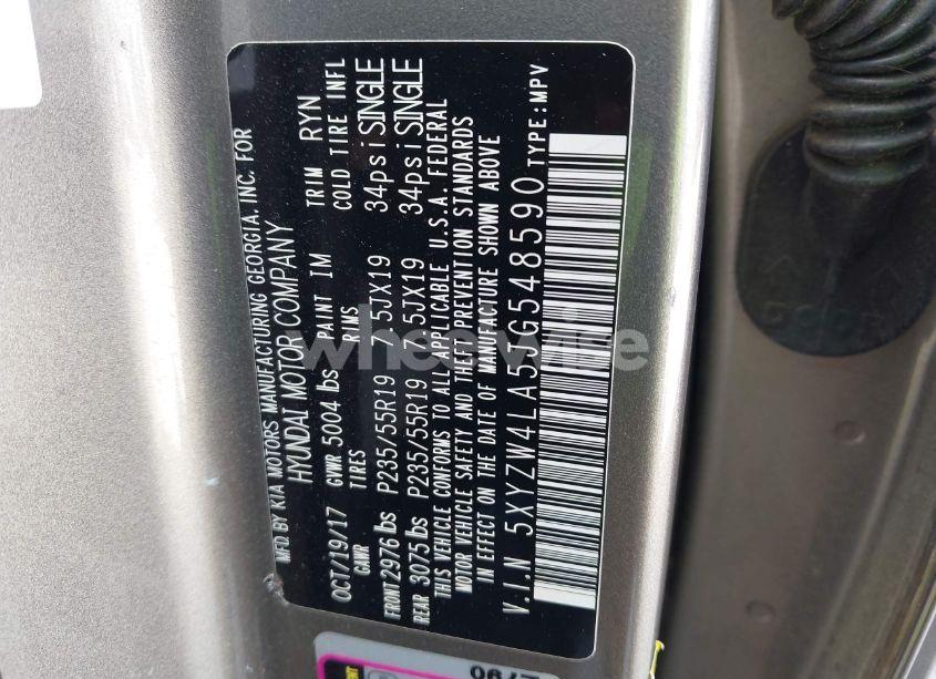 Photo 9 of 2018 Hyundai Santa FE SPORT 2.0T ULTIMATE (VIN 5XYZW4LA5JG548590)