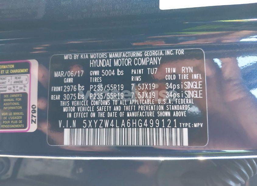 Photo 9 of 2017 Hyundai Santa FE SPORT 2.0T ULTIMATE (VIN 5XYZW4LA6HG499121)