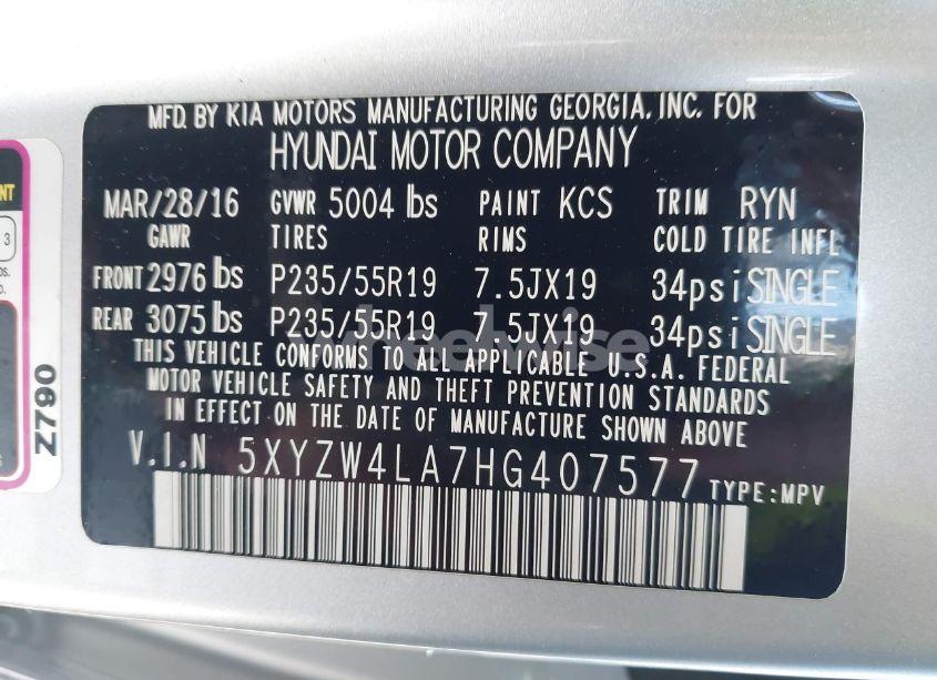 Photo 9 of 2017 Hyundai Santa FE SPORT 2.0T ULTIMATE (VIN 5XYZW4LA7HG407577)