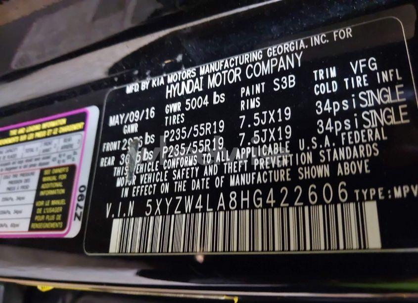 Photo 9 of 2017 Hyundai Santa FE SPORT 2.0T ULTIMATE (VIN 5XYZW4LA8HG422606)