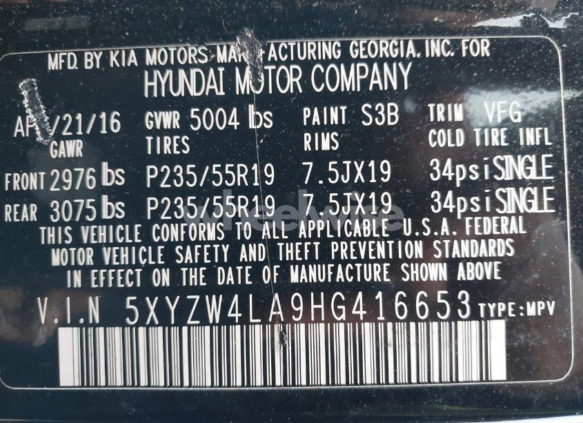 Photo 9 of 2017 Hyundai Santa FE SPORT 2.0T ULTIMATE (VIN 5XYZW4LA9HG416653)