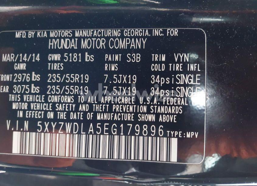 Photo 9 of 2014 Hyundai Santa FE SPORT 2.0L TURBO (VIN 5XYZWDLA5EG179896)