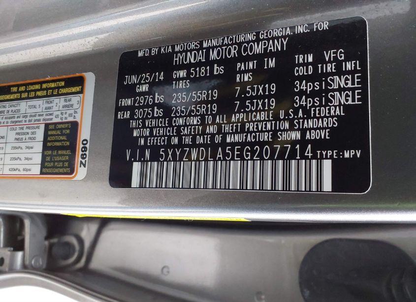 Photo 9 of 2014 Hyundai Santa FE SPORT 2.0L TURBO (VIN 5XYZWDLA5EG207714)