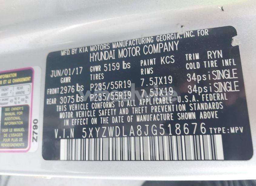 Photo 9 of 2018 Hyundai Santa FE SPORT 2.0T ULTIMATE (VIN 5XYZWDLA8JG518676)