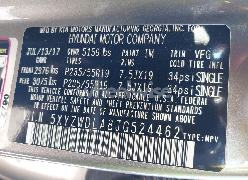 Photo 9 of 2018 Hyundai Santa FE SPORT 2.0T ULTIMATE (VIN 5XYZWDLA8JG524462)