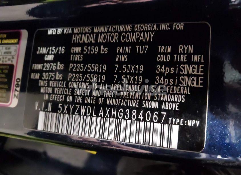 Photo 9 of 2017 Hyundai Santa FE SPORT 2.0T ULTIMATE (VIN 5XYZWDLAXHG384067)