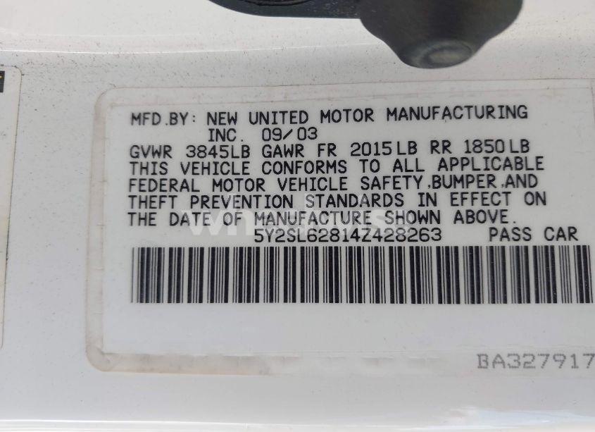 Photo 9 of 2004 Pontiac Vibe (VIN 5Y2SL62814Z428263)